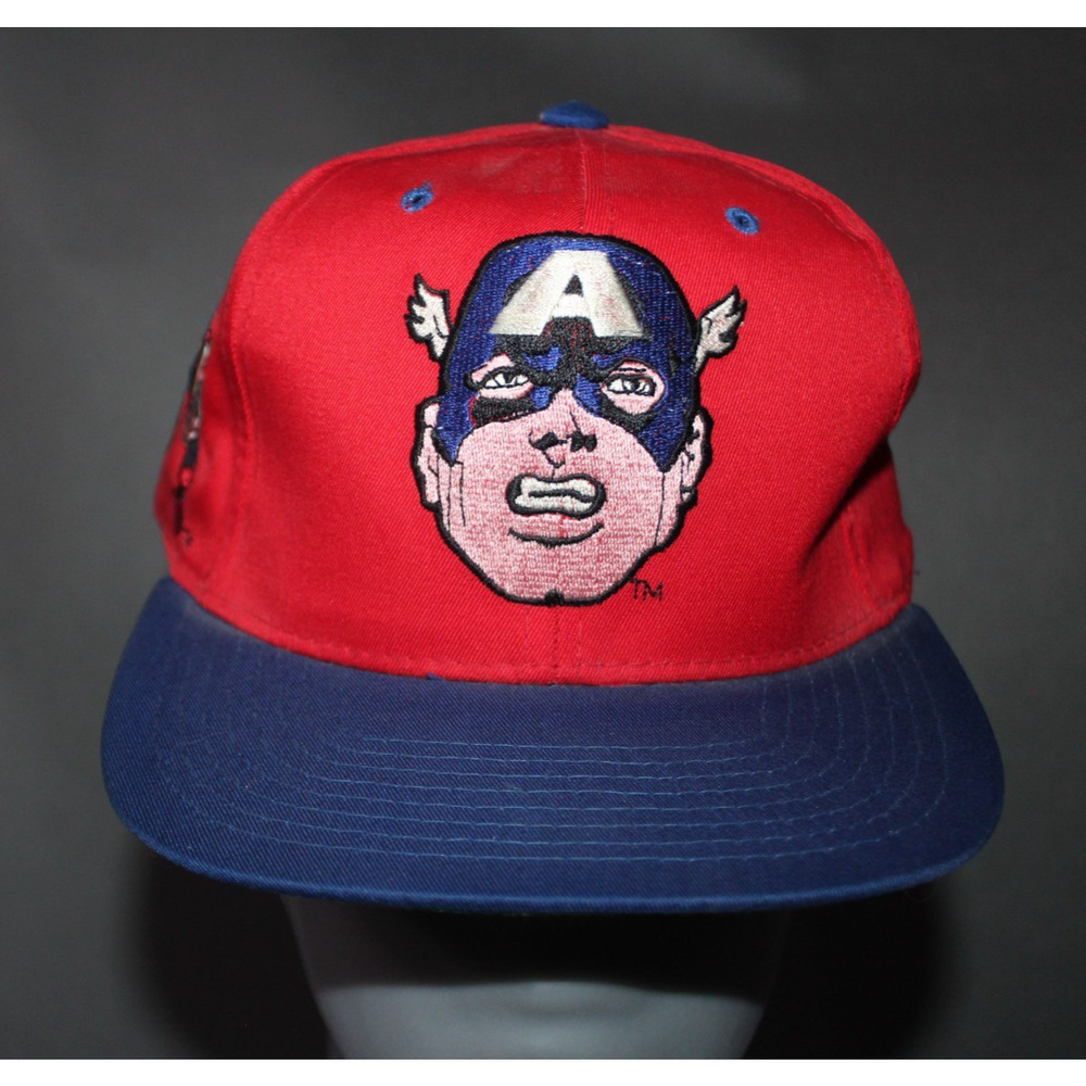 Vintage Original Marvel Captain America 1993 Embroidered Baseball Hat Cap OSFA